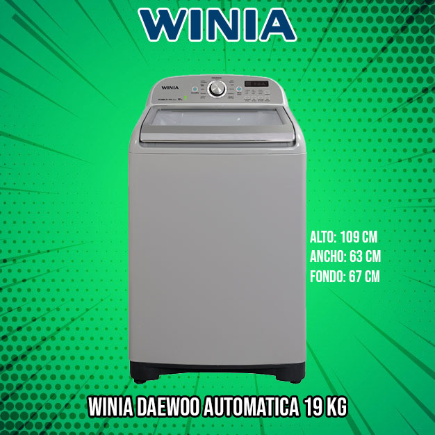Lavadora Automatica Winia Daewoo 19 Kg | Color Gris – PANELES SOLARES | REFRIGERADORES | LAVADORAS | ILUMINACIÓN